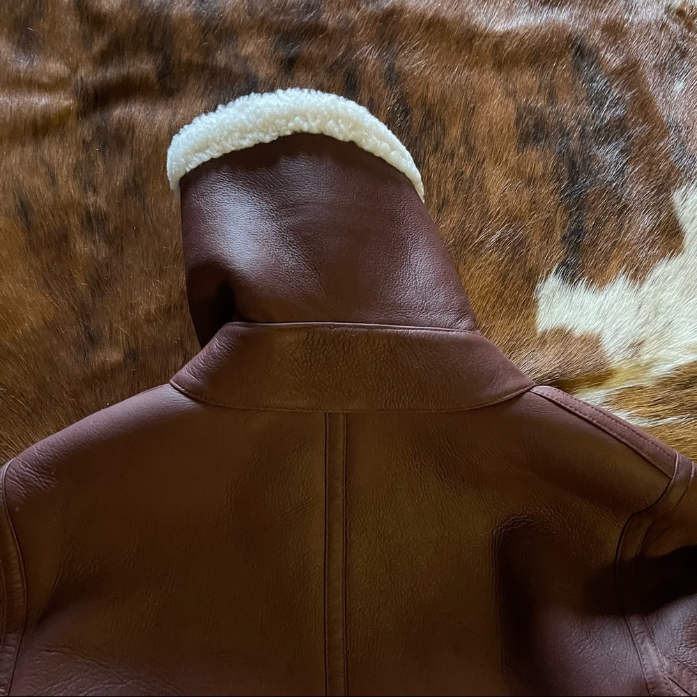 Theory crop genuine lamb shearling moto relax jacket - Picture 15 of 15